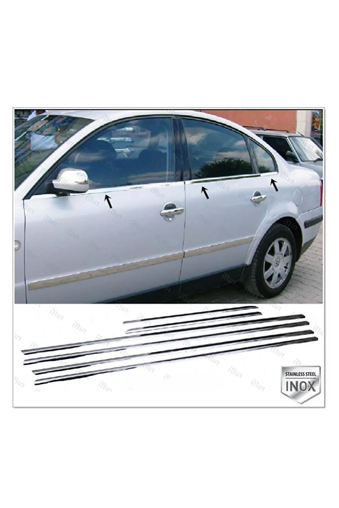 Vw Passat 3b Krom Cam Çıtası 6 Prç. 1996-2005 Arası P. Çelik