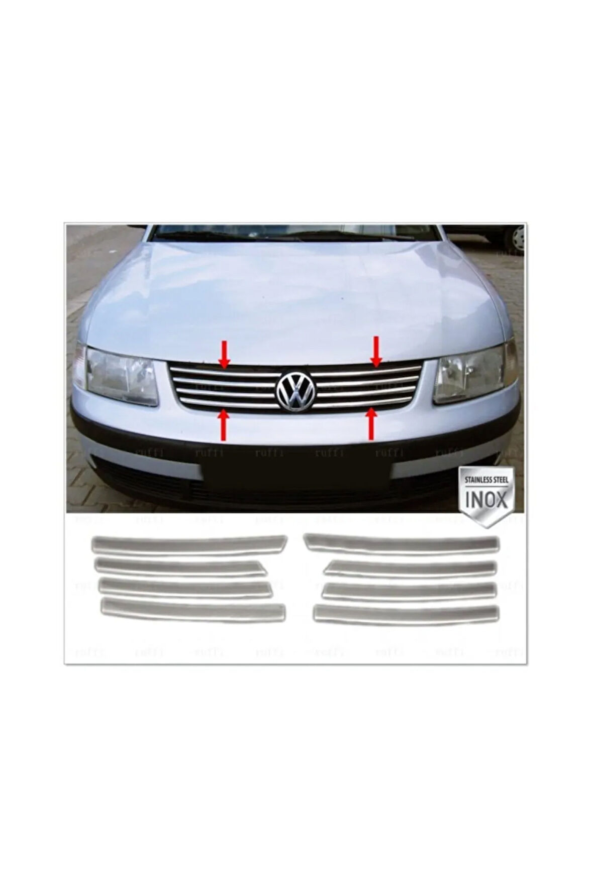 Vw Passat 3b Krom Ön Panjur 8 Prç. 1996-2001 Arası P. Çelik