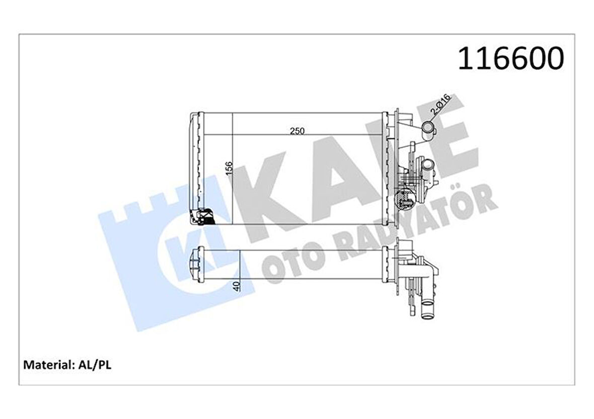 Tofas Kalorıfer Radyatoru Tempra 1,6 S / Sx / Sxa Musluklu (2 Sira) - Kale 1781842al