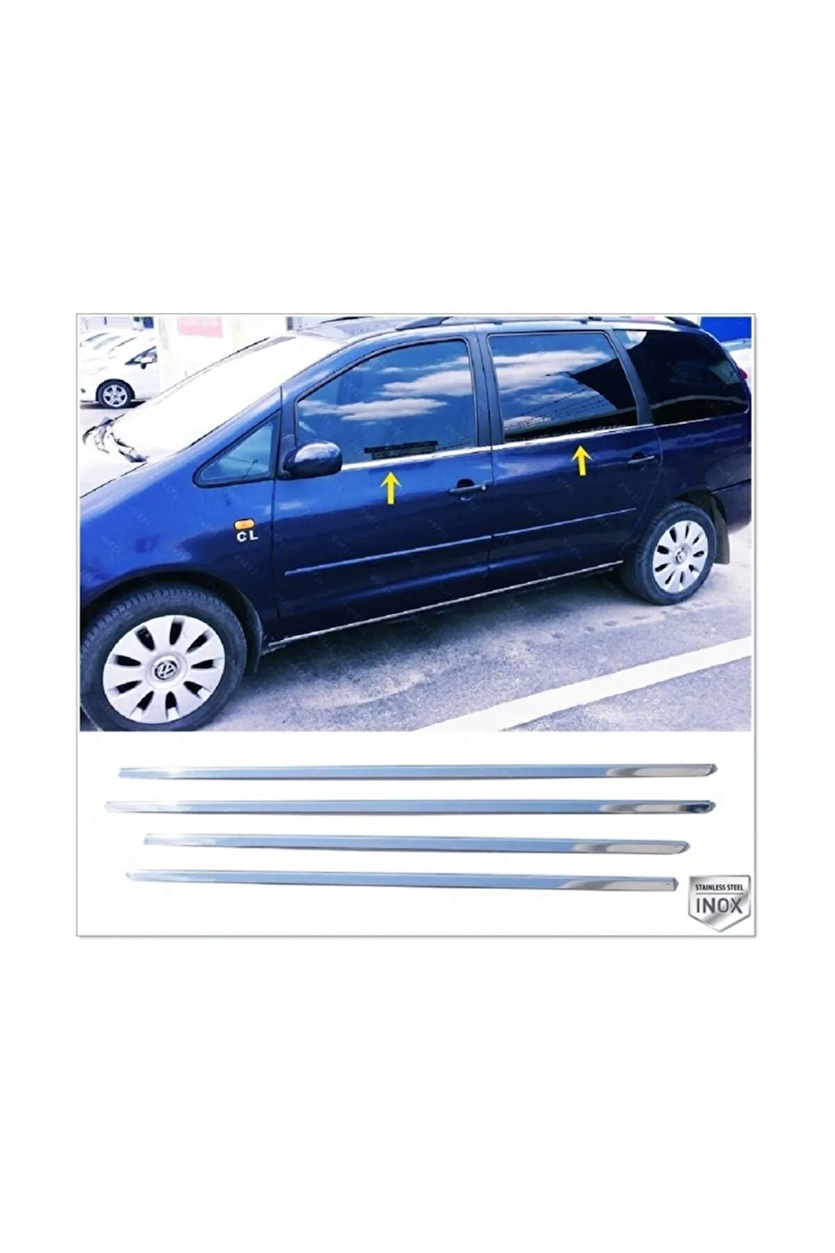 Vw Sharan Krom Cam Çıtası 4 Prç. 1995-2010 Paslanmaz Çelik