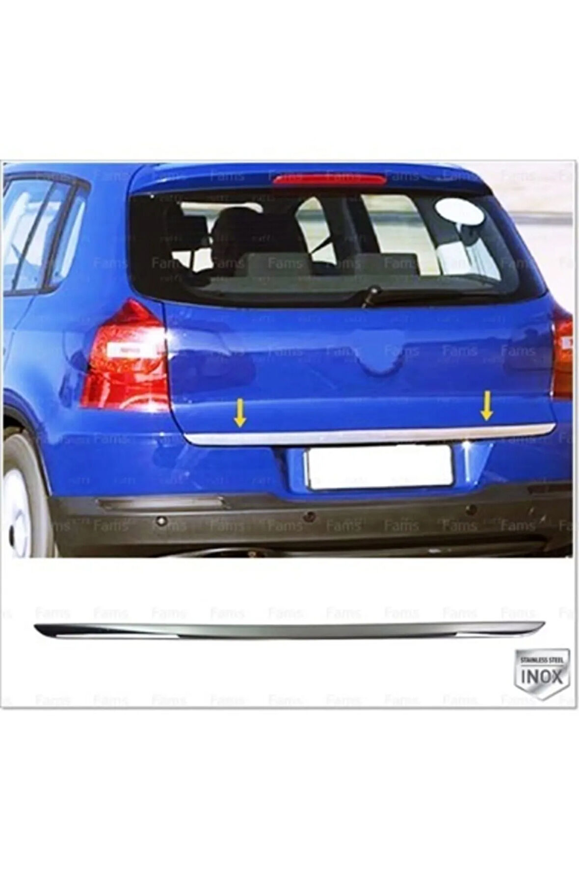 Vw Tiguan Krom Bagaj Alt Çıtası 2007-2015 Arası P. Çelik