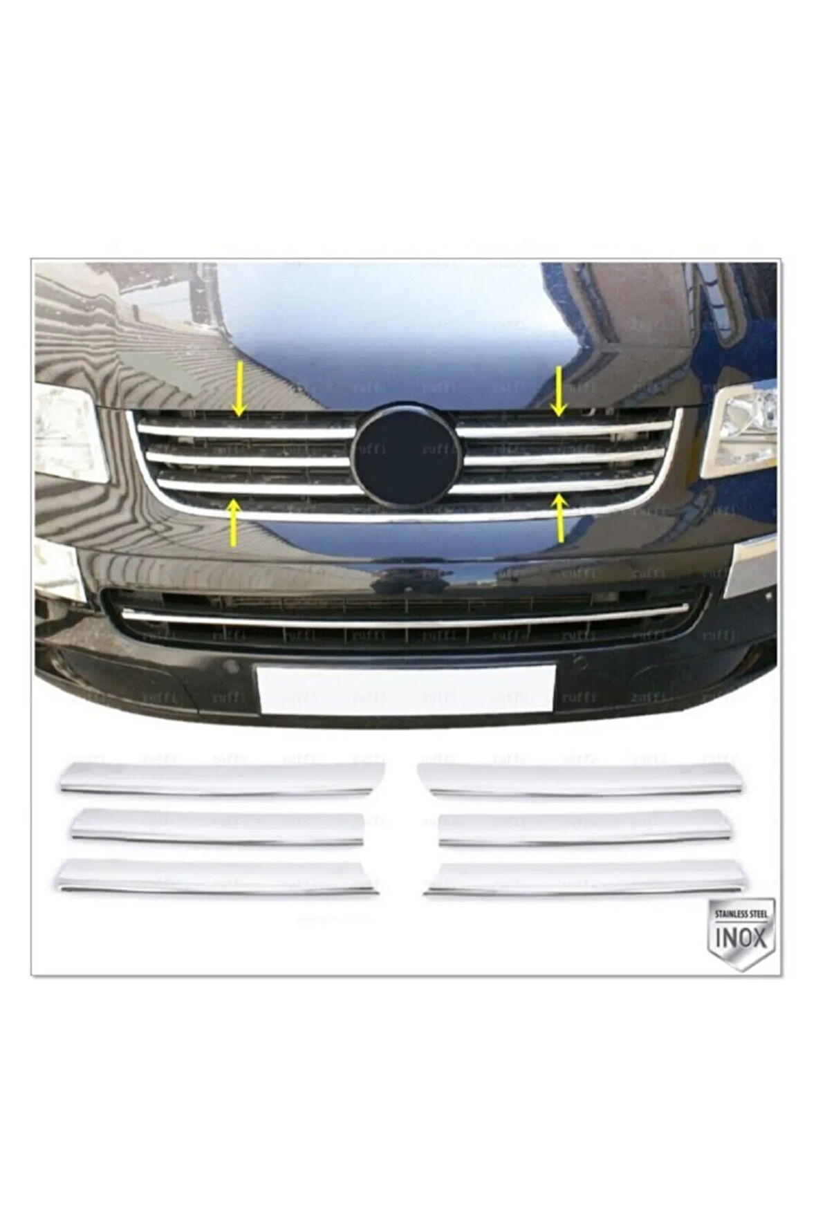 Vw T5 Caravelle Krom Ön Panjur 6 Prç. 2003-2010 P. Çelik