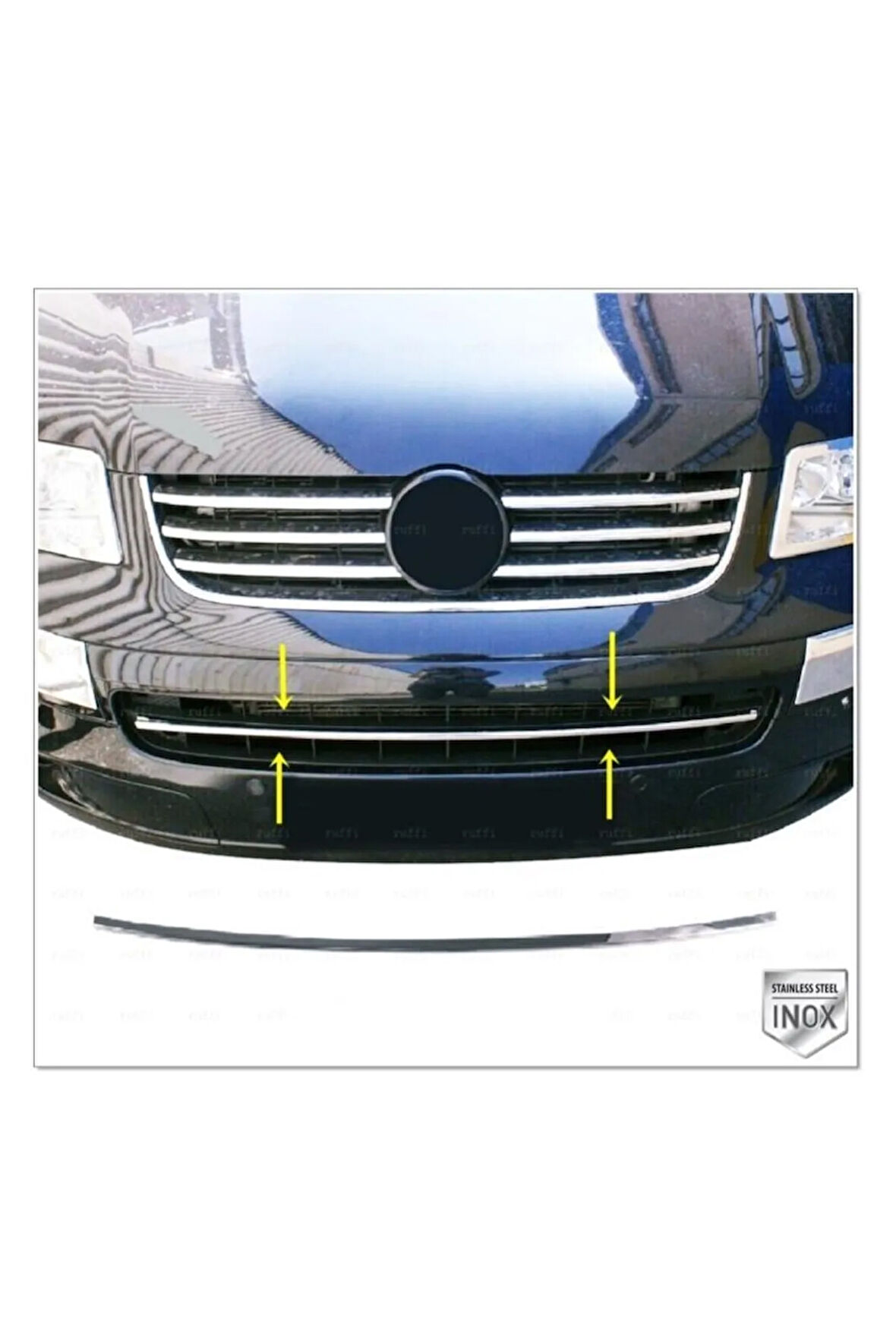 Vw T5 Caravelle Krom Ön Tampon Çıtası 2003-2010 P. Çelik