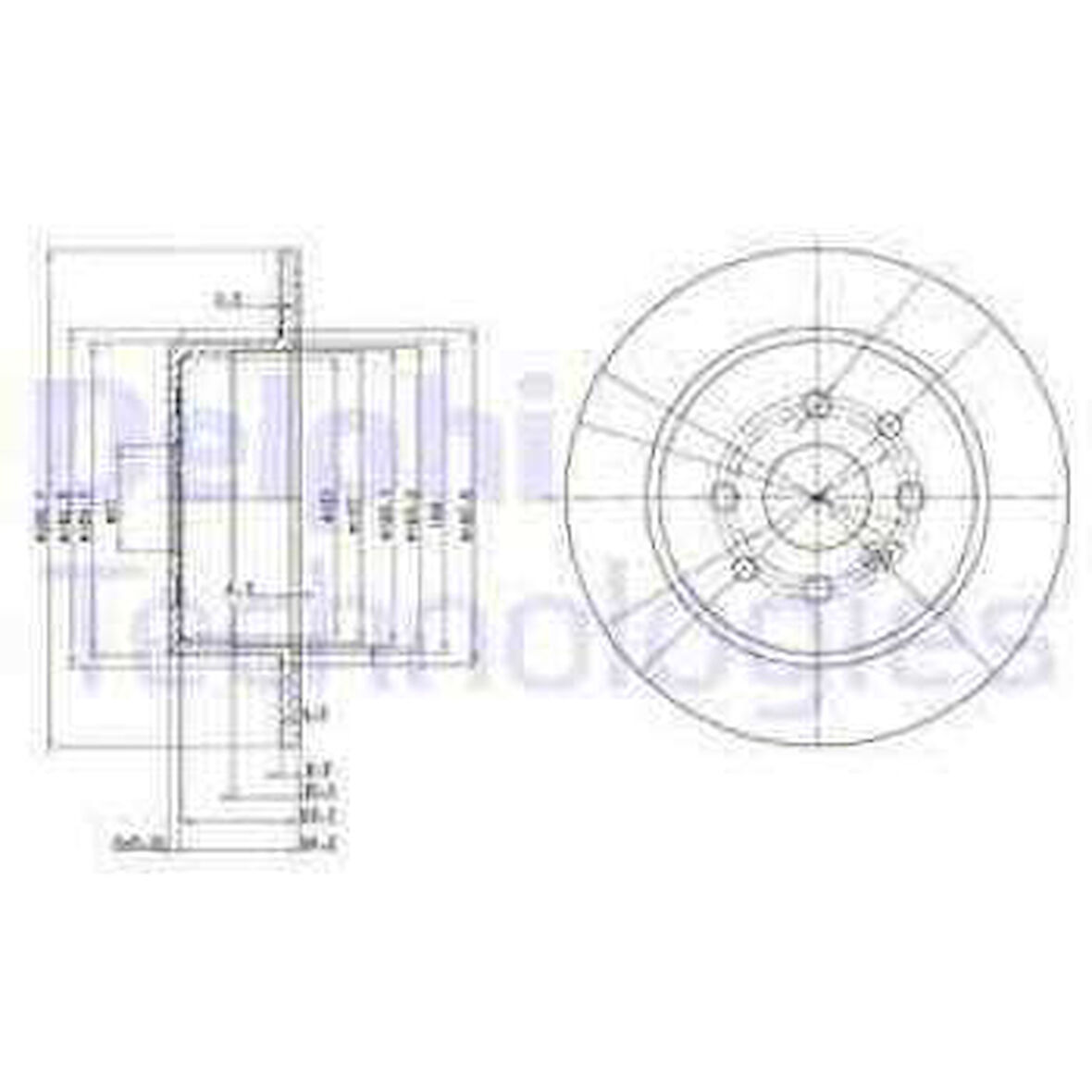 Opel Arka Fren Diski (4 Bijon) Vectra B 1,6i 16v 1,7 Td 1,8i 16v (1995 ) - Delphi Bg3141