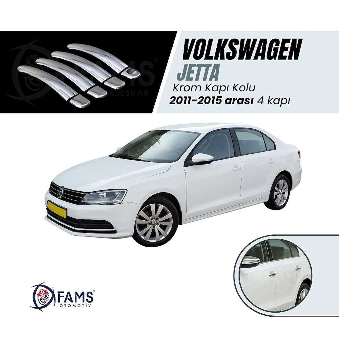 Vw Jetta Krom Kapı Kolu 4 Kapı 2011-2015 P. Çelik
