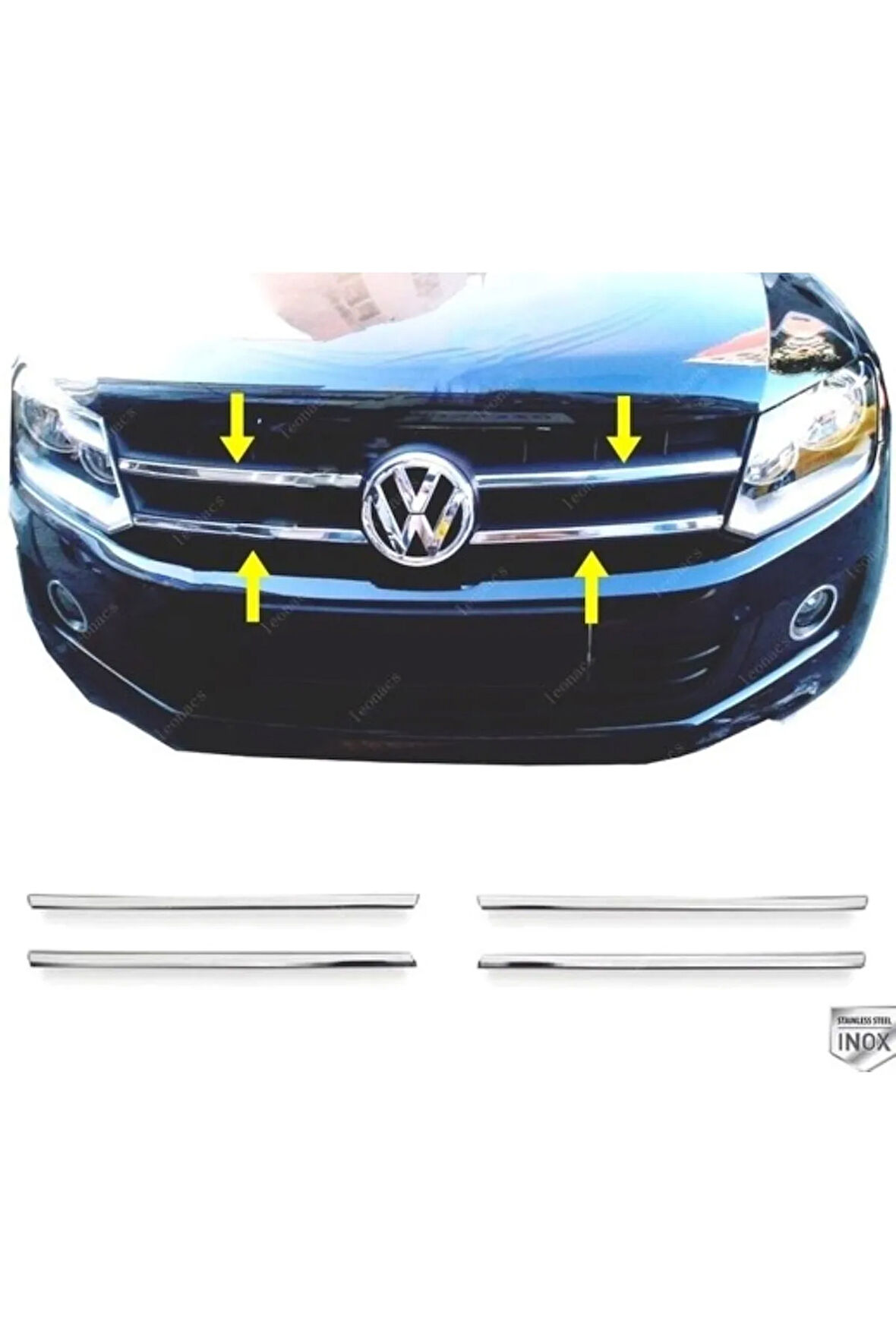 Vw Amarok Krom Ön Panjur 4 Parça 2010 Üzeri Paslanmaz Çelik