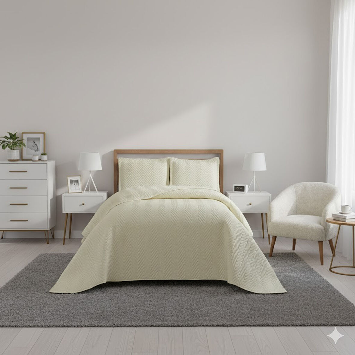 NUBUK YATAK ÖRTÜSÜ TEK KİŞİLİK MALTA KREM