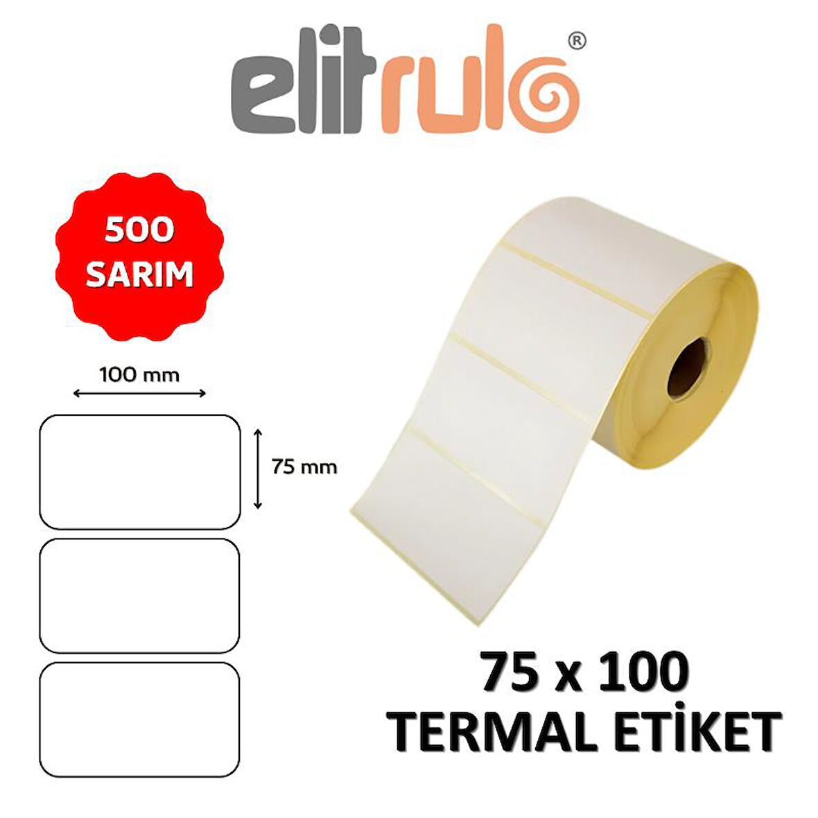 Elitrulo Barkod Etiketi 75x100 Termal - 500 Adet