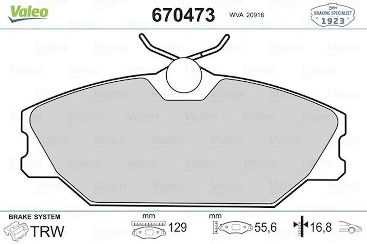 Renault On Fren Balatası Laguna Safrane Scenic Megane 1,6 / 1,4 16v - Valeo 670473