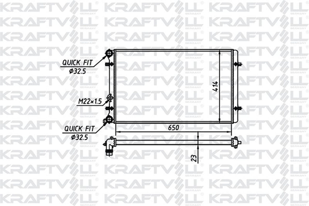 Vag Motor Su Radyatoru (mekanık) Golf IV Bora Octavıa 1,6 Akl Bcb Bfq 97>05 (650*414*22) - Kraftvoll 08040087