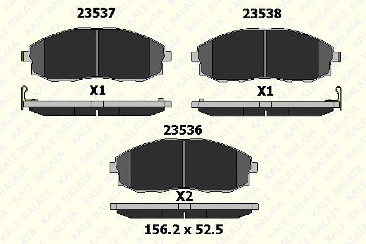 Hyundaı Ticarı On Fren Balatası Hyundaı Starex 2.5 97-02 - Kale B 23536 155 05 Ans