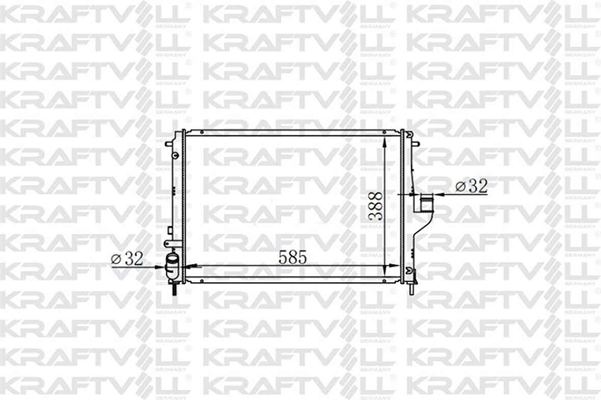 Renault Motor Radyatoru Logan Sandero Duster 1,5dci K9k 08> (585*388*16) Brazıng (mt) - Kraftvoll 08040055