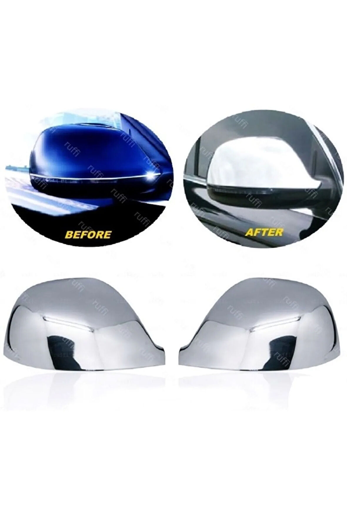 Vw T6 Transporter Krom Ayna Kapağı 2 Parça 2015 Ve Üzeri Paslanmaz Çelik Uyumlu