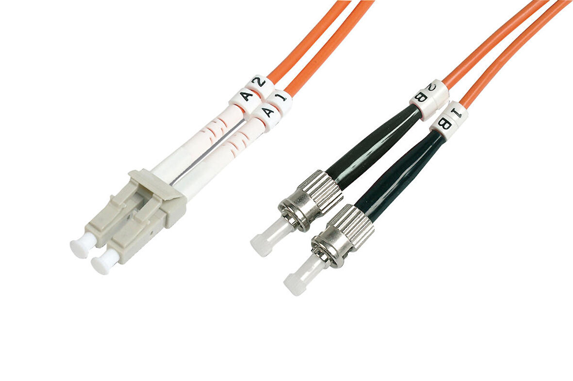 Beek LC-ST Fiber Optik Patch Kablo, Multimode OM 1 62.5/125 Duplex, 3.0mm, LSZH, 3 metre