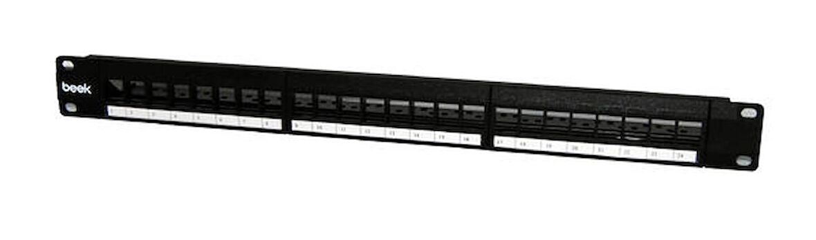 Beek BN-BP-M24S 24 Port 1U Zırhlı Boş Panel Siyah Patch Panel