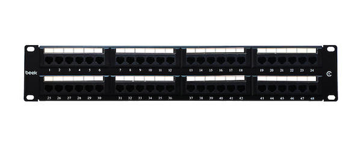 Beek BN-PP-648U 48 Port CAT6 2U LSA Altın Kontak Patch Panel