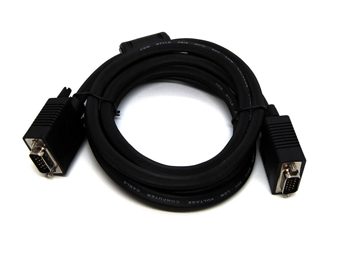 Beek VGA Monitör Kablosu, DSUB 15 erkek &lt;-&gt; DSUB 15 erkek, 3 metre, 3Coax/7C, AWG28, 2x ferrite filtreli, siyah renk&lt;br&gt;Beek VGA 3 mt cable M/M with Filter