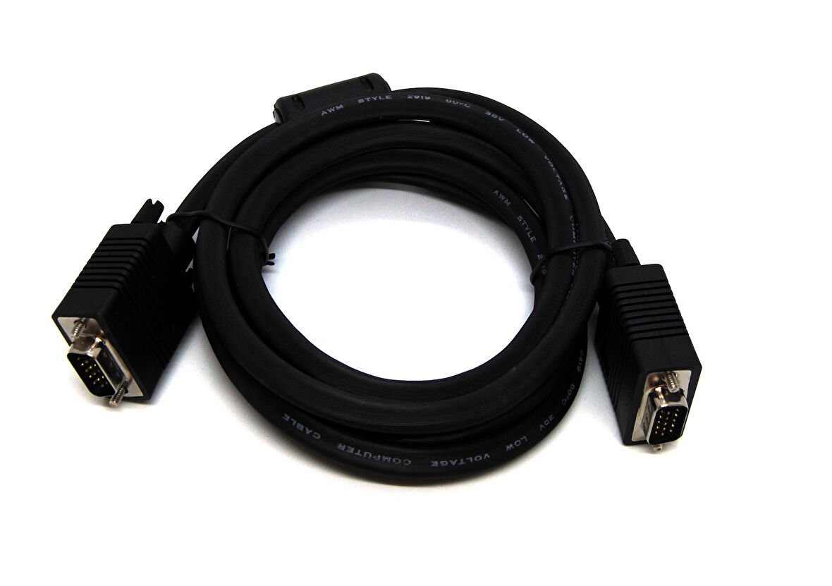 Beek VGA Monitör Kablosu, DSUB 15 erkek &lt;-&gt; DSUB 15 erkek, 30 metre, 3Coax/7C, AWG28, 2x ferrite filtreli, siyah renk&lt;br&gt;Beek VGA 30 mt cable M/M with Filter