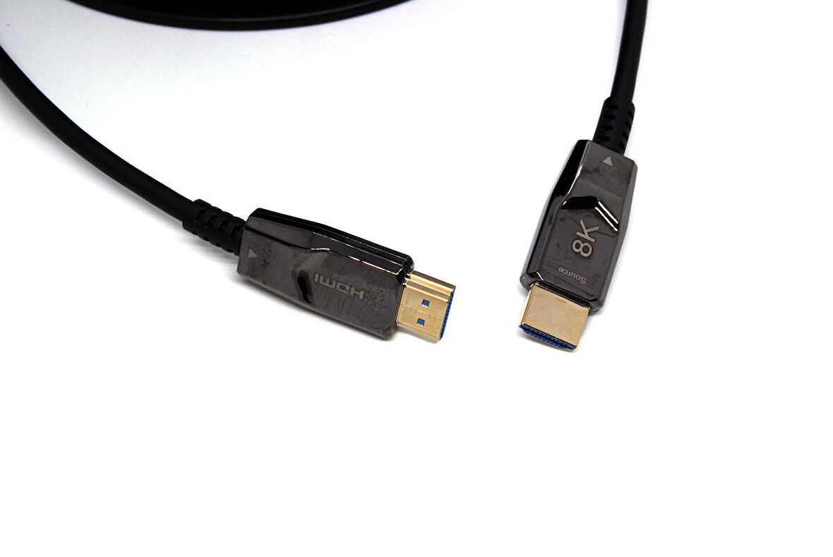 Beek HDMI 2.1 Aktif Fiber Optik Kablo (AOC), Tip A Erkek/Erkek, 8K60HZ, 20 metre, altın kaplama, siyah renk&lt;br&gt;Beek HDMI 2.1 Gold Optical Cable 8K60hz, 20 meters