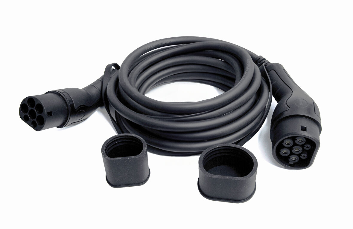 Beek Type2 &lt;-&gt; Type2 IEC Elektrikli Araç Şarj Kablosu, 400V / 16A 11kW IP55, Düz TPU Kablo, 3 metre&lt;br&gt;Beek Type2 to Type2 IEC EV Charging Cable 400V / 16A 11kW IP55 Straight TPU Cable, 3m