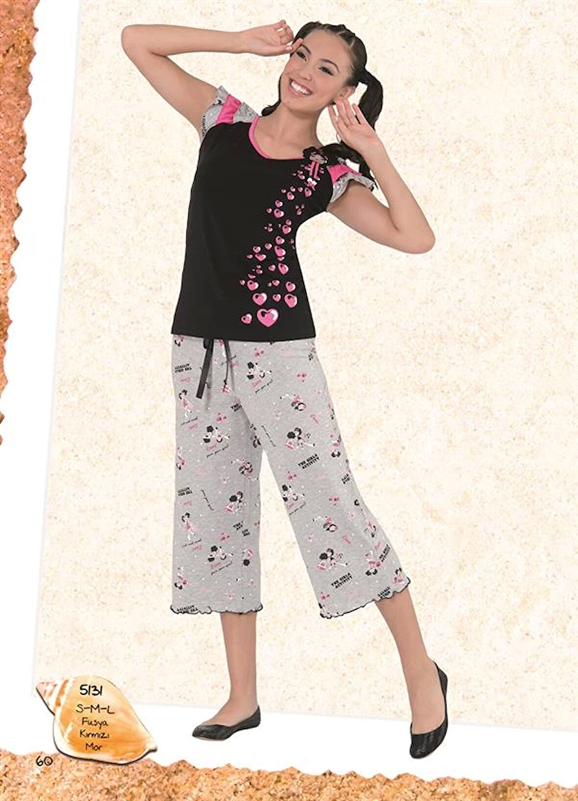 Berrak Kadın Kapri Pijama Takım 5131