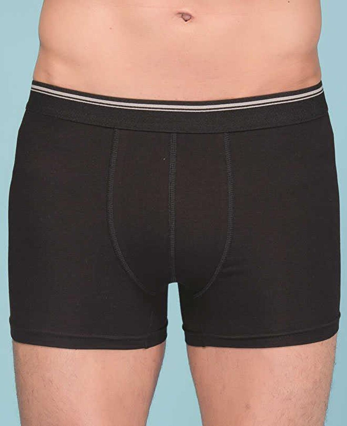 Berrak Likralı Penye Erkek Boxer - 1097-Siyah