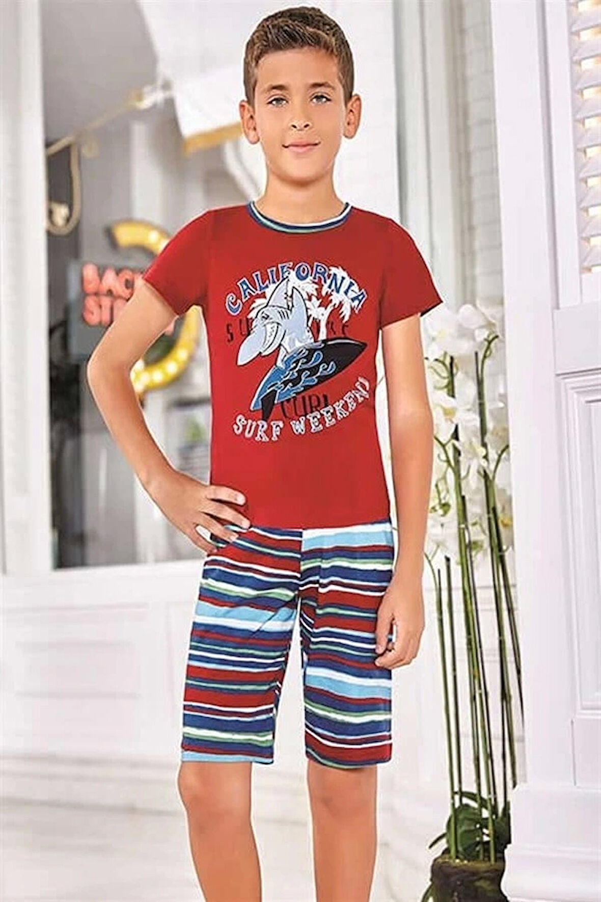 Erkek Çocuk Kaprili Takımı %100 Pamuklu 5331