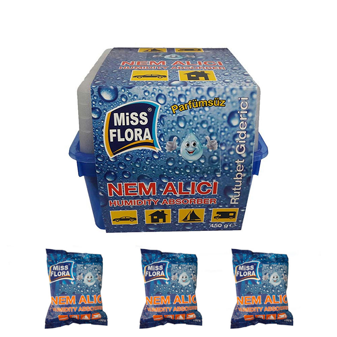 Miss Flora Nem Alıcı 450 g + 3'lü Yedek Paket