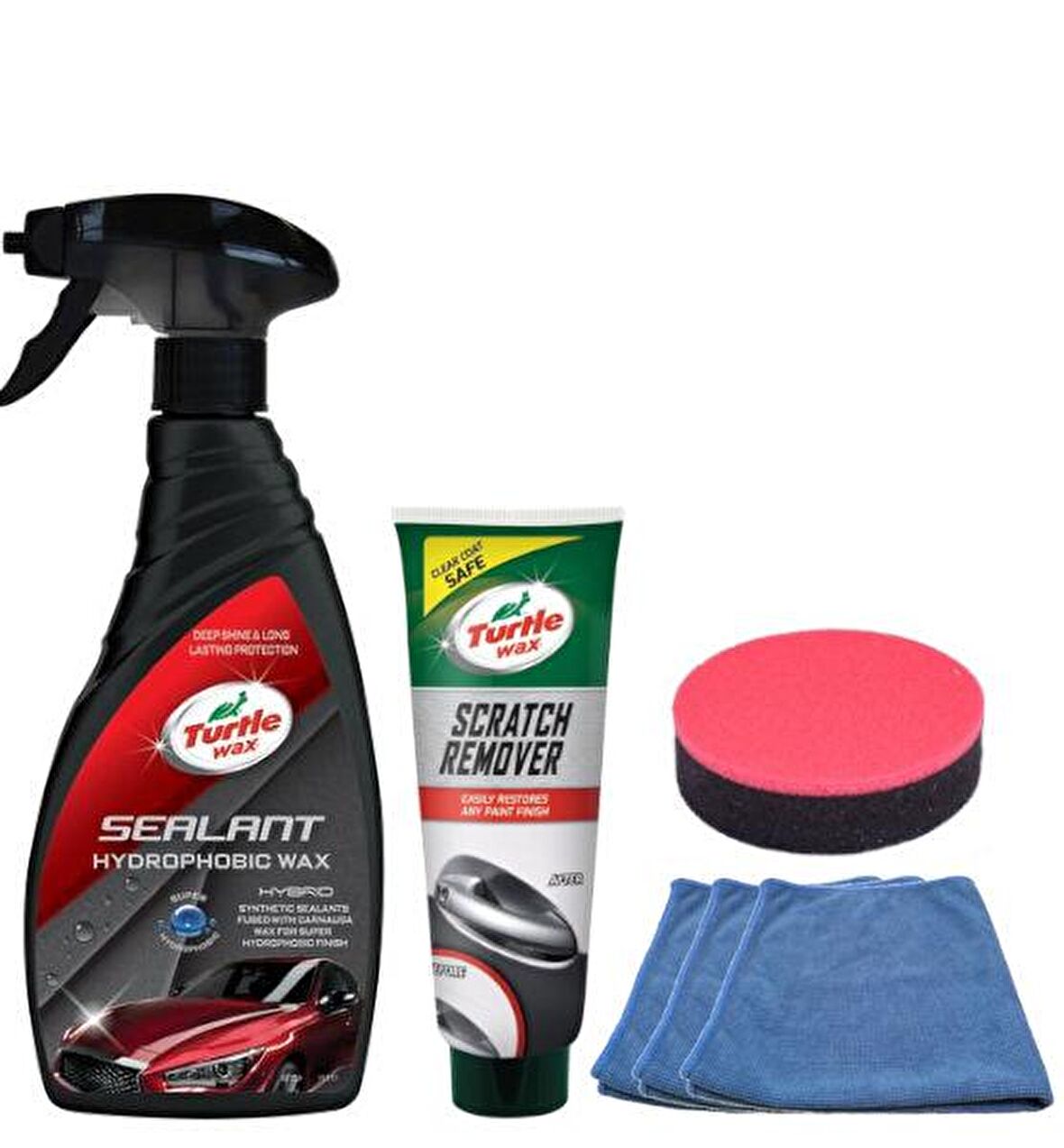 Turtle Wax Hibrid Boya Koruyucu 500 ML+ Çizik Giderici Pasta 100 Ml + Sünger + 3 Adet Bez