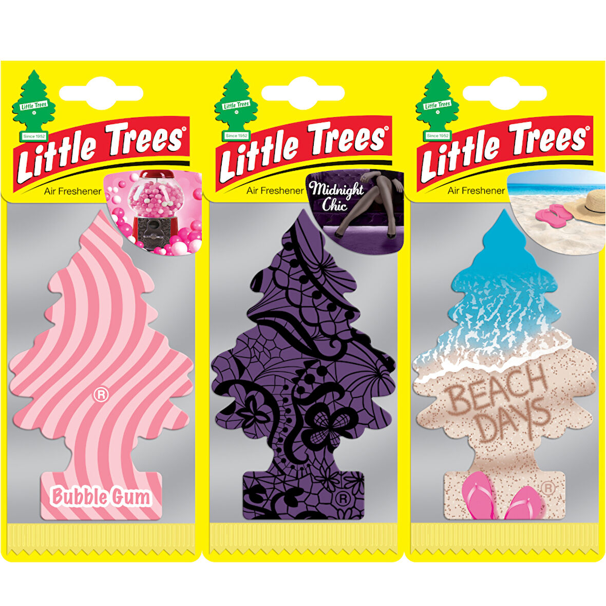 Car Freshner Asma Koku 3'lü Sakız-Gece-Plaj Karışık Set