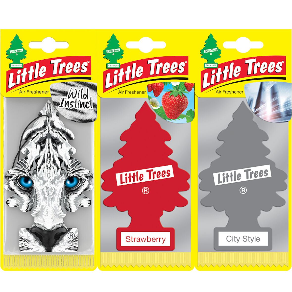 Car Freshner Asma Koku 3'lü Vahşi, Çilek, Şehir Karışık Set