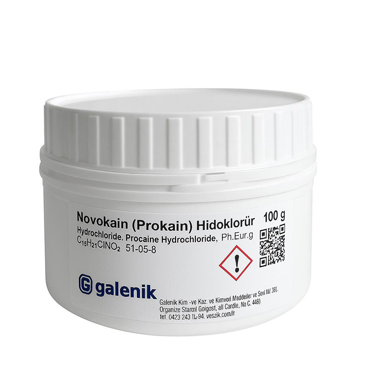 Galenik Novokain ( Prokain ) Hidroklorür 100 Gr