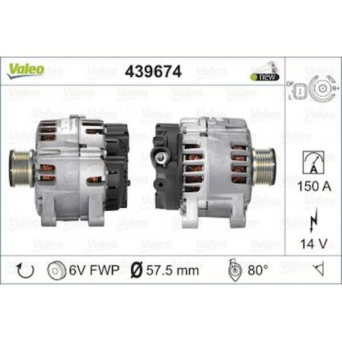 Psa Alternator 12v 150a Berlingo C2 C3 C4 C5 Jumper Xsara Partner Ducato Partner Boxer P308 P3008 P5008 - Valeo 439674