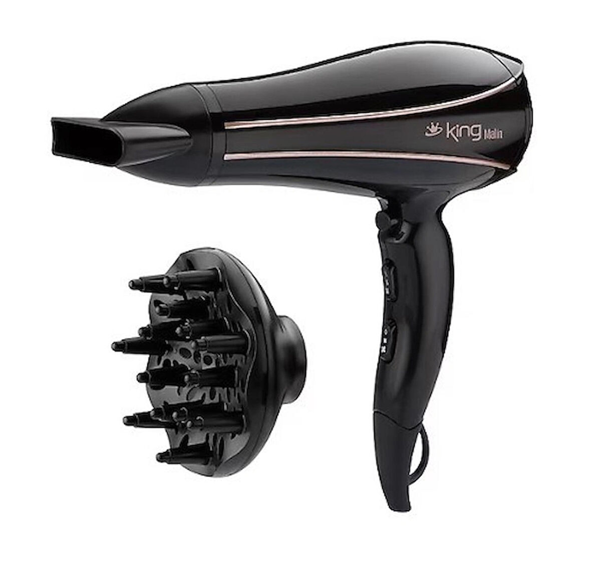 KING KSK434 MALİN SAÇ KURUTMA MAKİNESİ SİYAH