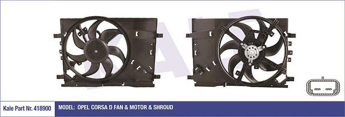 Opel Radyator Fan Motoru+davlumbaz Corsa D 130w 390mm - Kale 418900