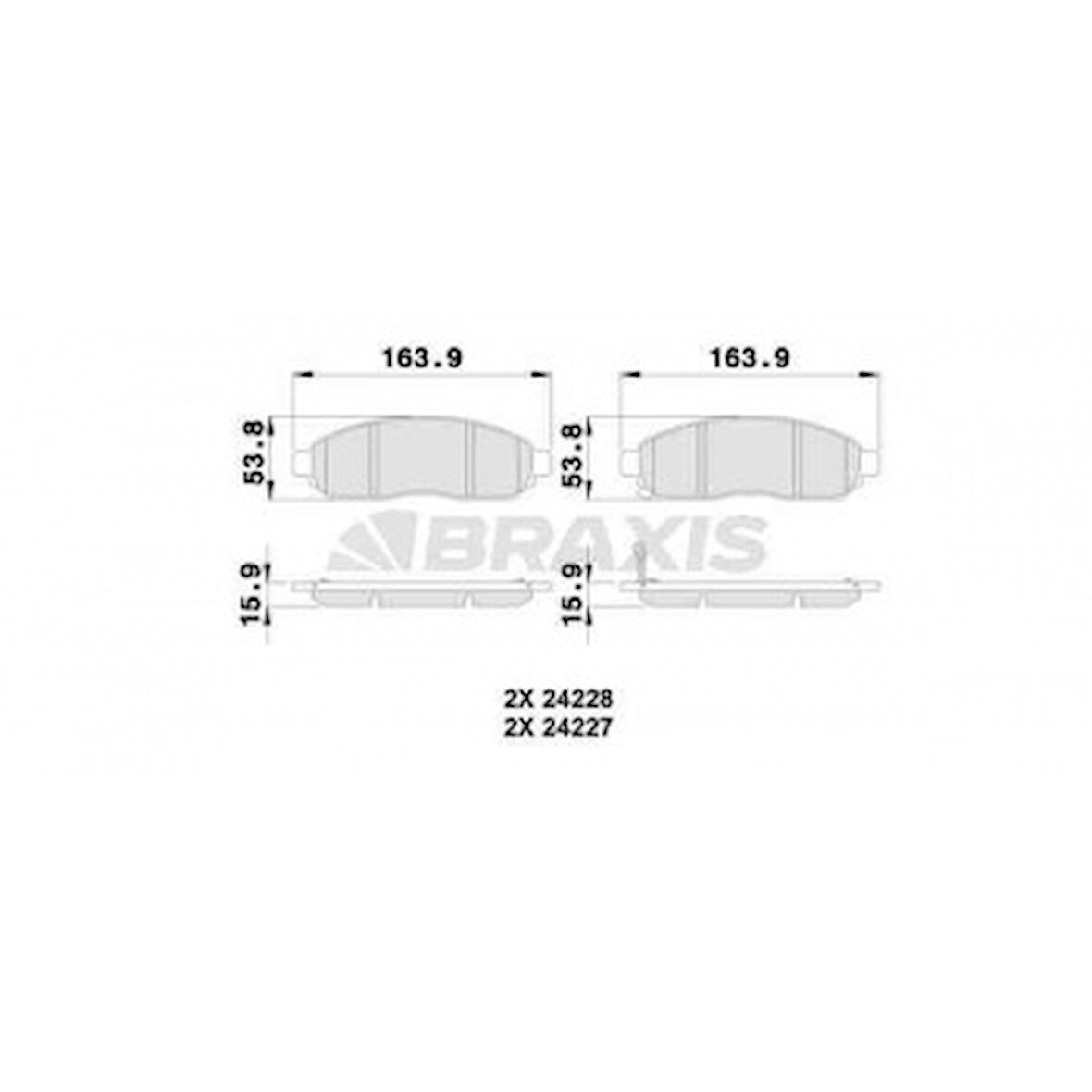 Nissan Ticarı On Fren Balatası Nissan Navara 04-10 Patfınder 05-11 (17 Jant) - Braxıs Ab0198