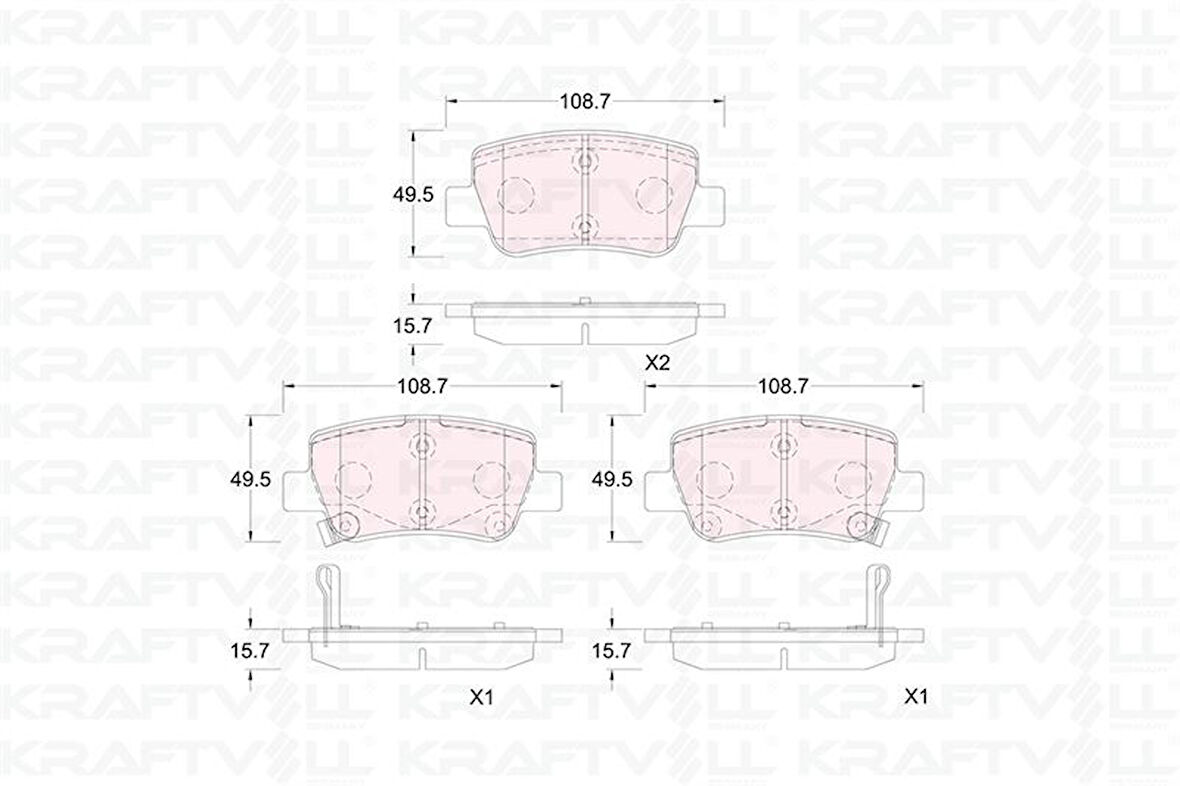 Toyota Fren Balatası Arka Avensis 2009-> Aurıs 1.6 D4d 2015-> Rav4 2015-> - Kraftvoll 07010394