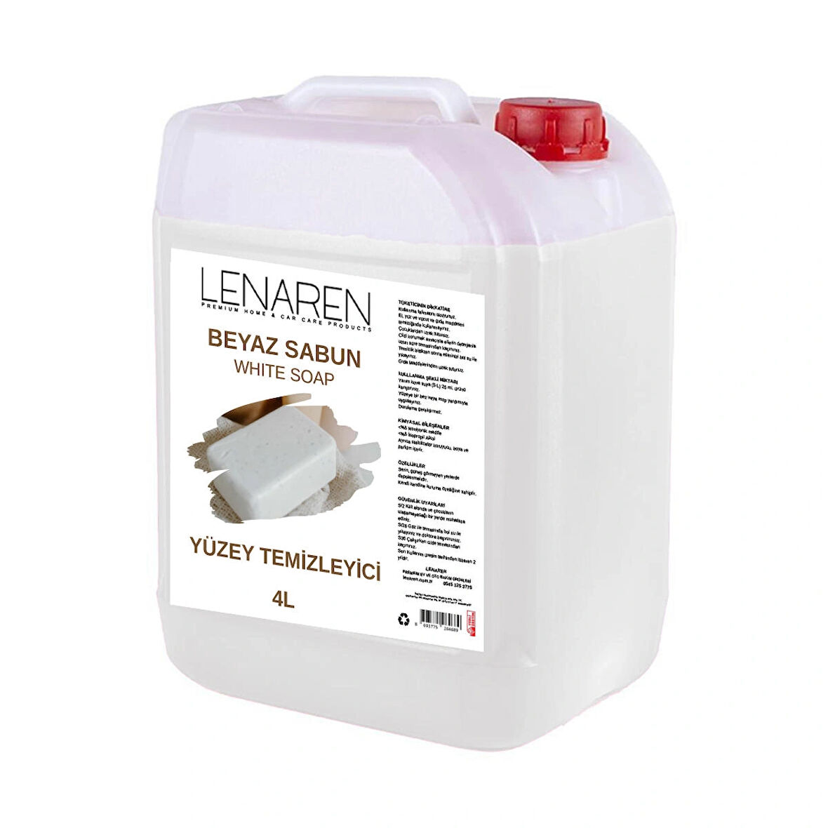 Lenaren YÜZEY TEMİZLEYİCİ BEYAZ SABUN 4 LT