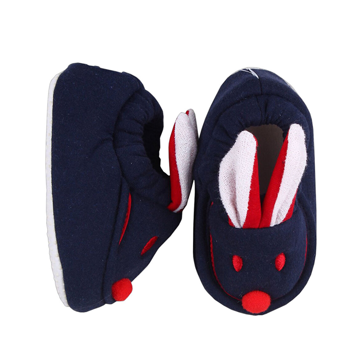 Laci Kırmızı Tavşan Kulaklı Penye Kaymaz Taban Patik