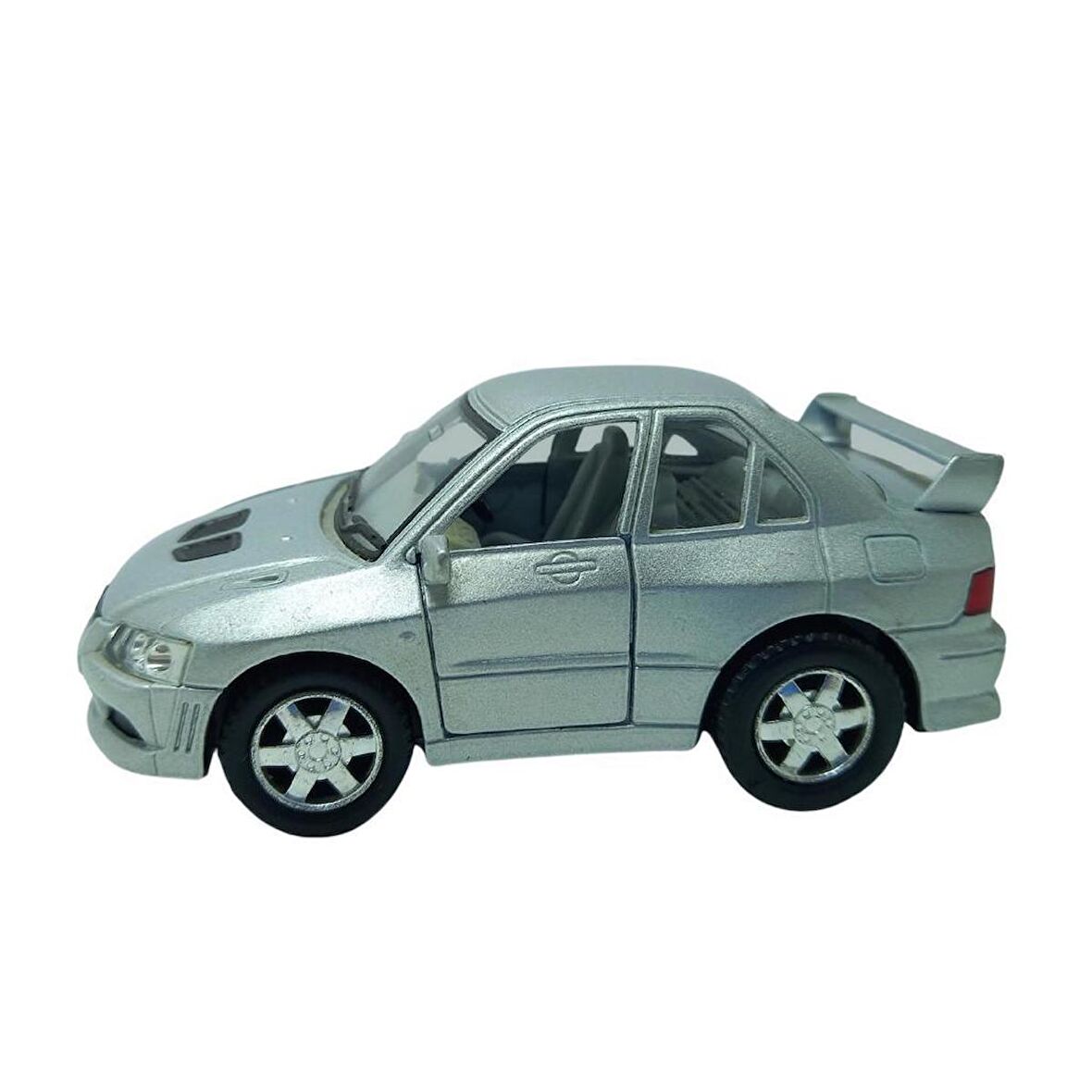 10 cm. Çek Bırak Gri Mıtsubıshı Evolution Diecast Araba  