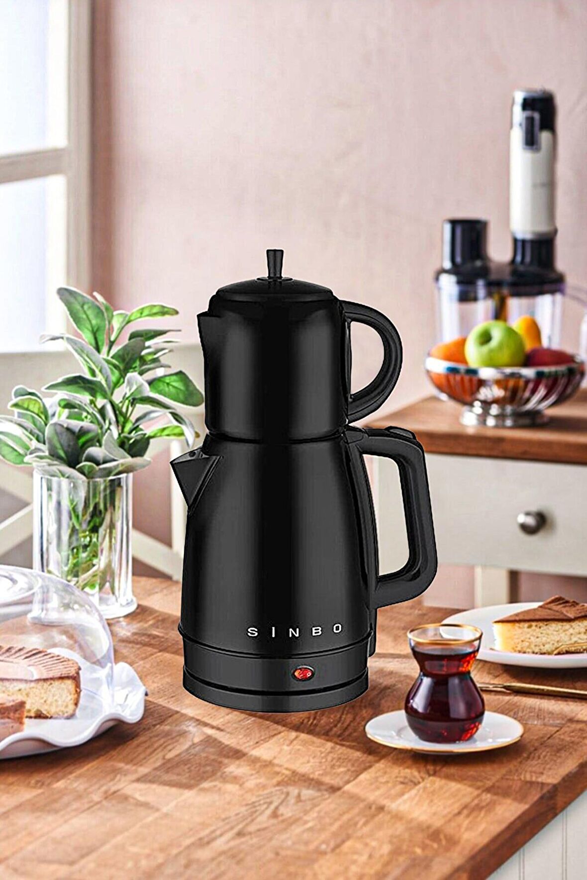 Sinbo STM-5832 1600 W Porselen Demlikli Çelik 1.7 lt Elektrikli Çay Makinesi 