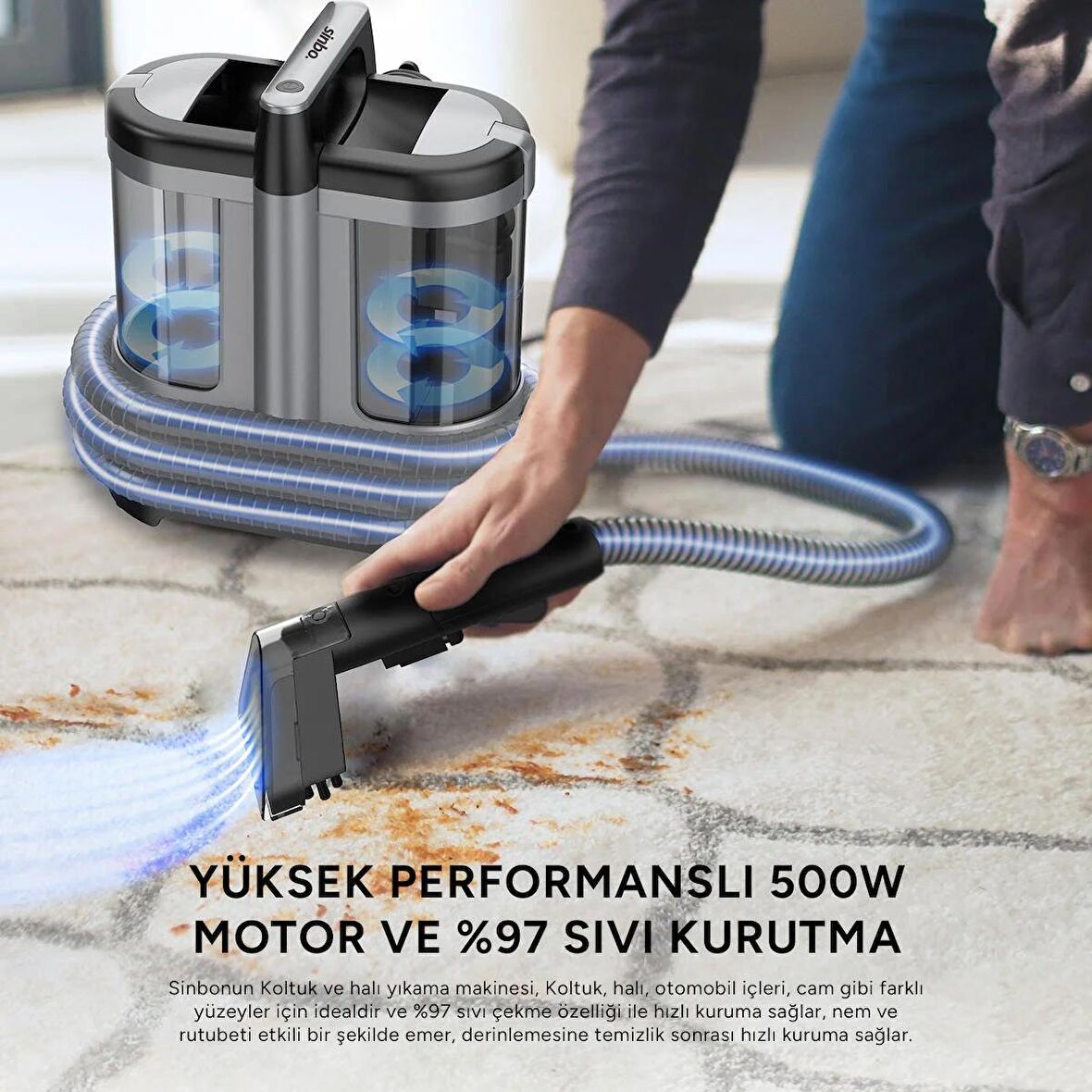 Sinbo Koltuk Halı Yıkama ve Leke Çıkartma Makinesi SCC-7602