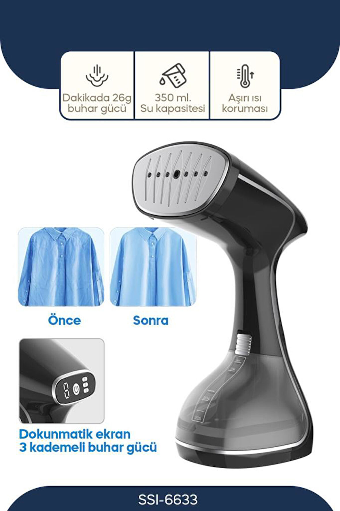 Sinbo SSI-6633 Buharlı Kırışıklık Giderici 6231
