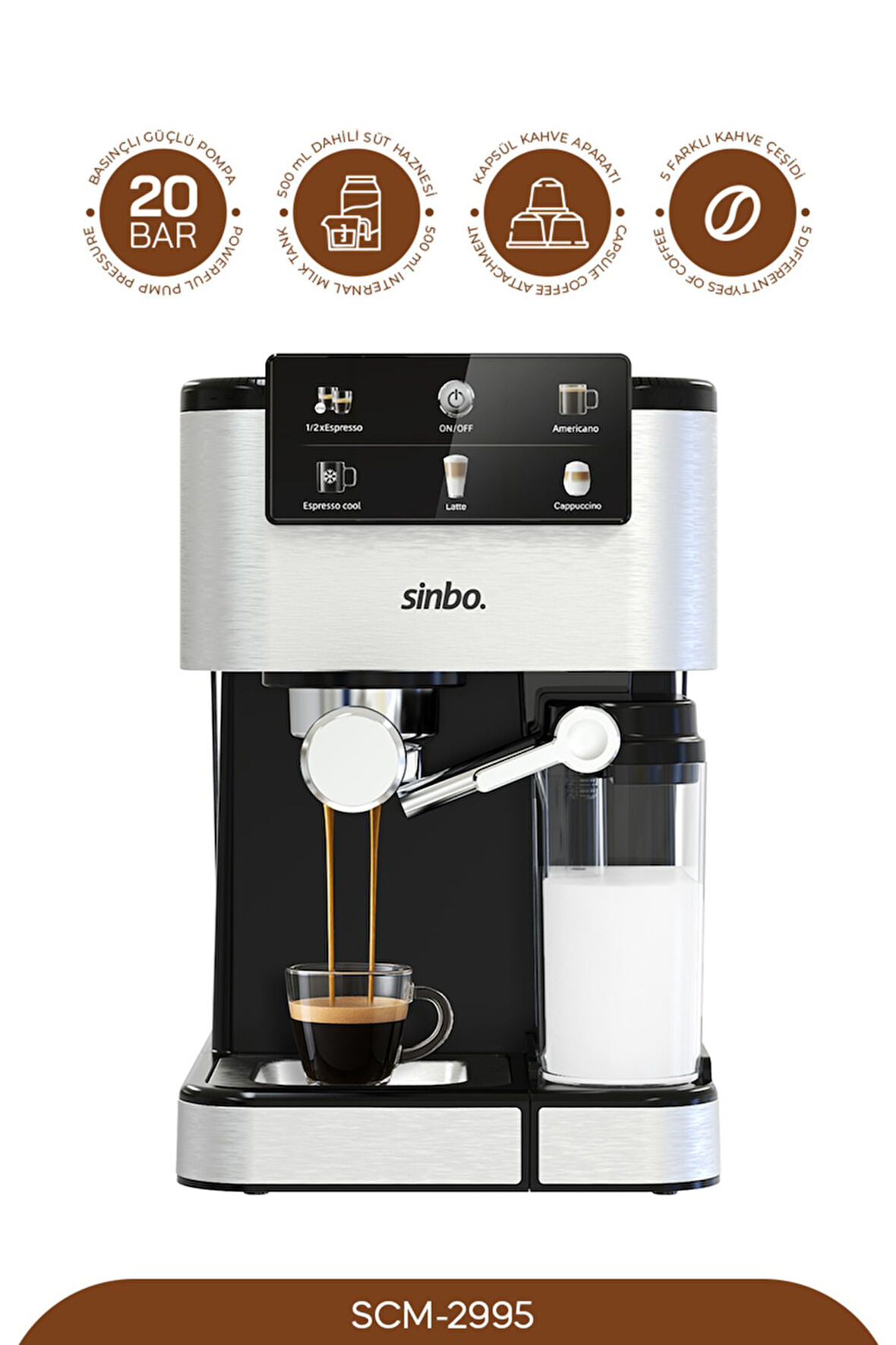 SİNBO SCM-2995 ESPRESSO KAHVE MAKİNASI 