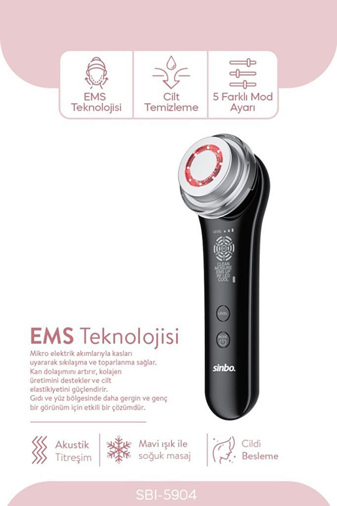 Sinbo Sbı-5904 RF Cilt Gençleştirici Anti-Aging Yüz Bakımı