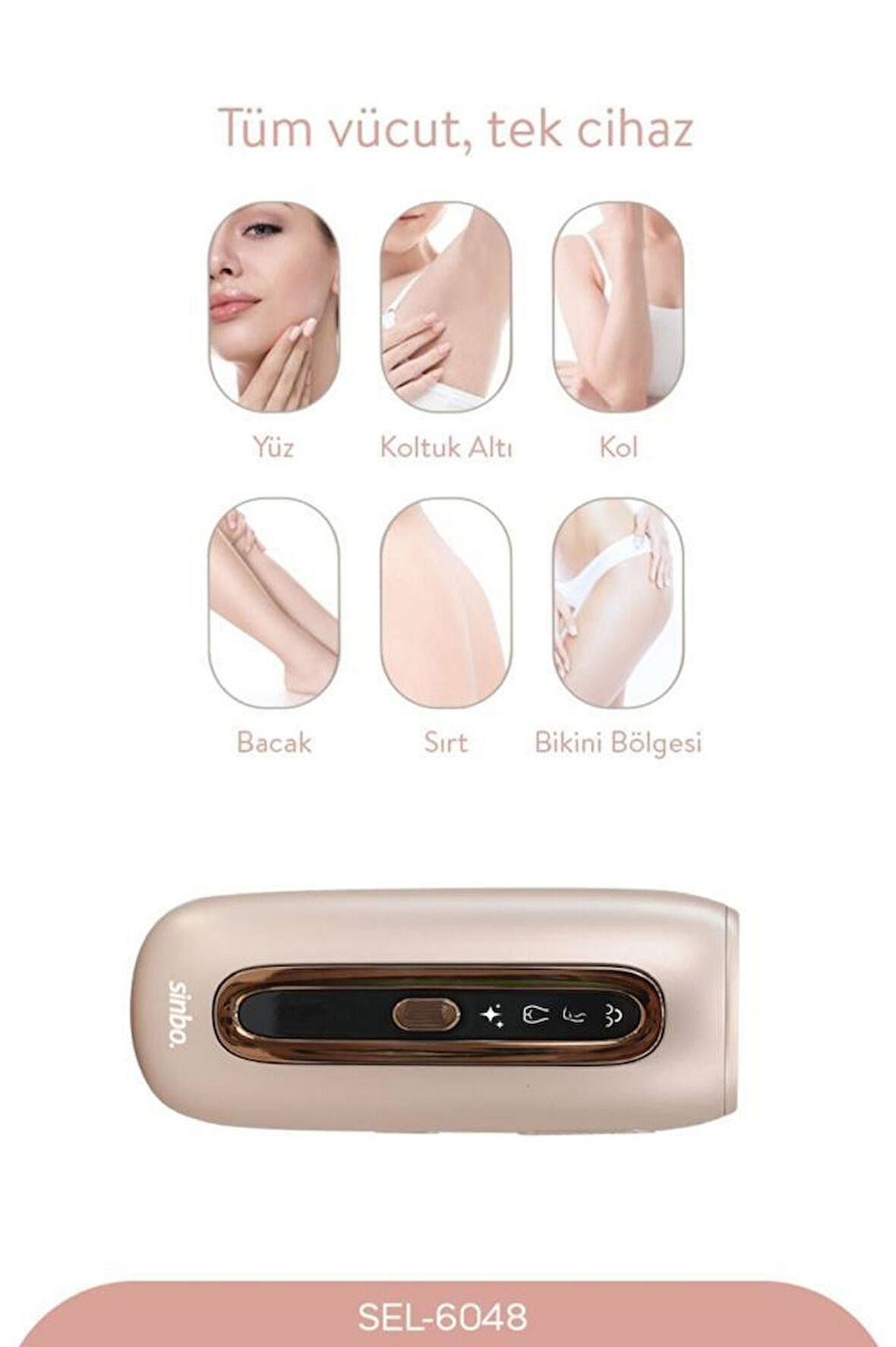 Sinbo Sel-6048 IPL Lazer Epilasyon Cihazı Acısız Kalıcı Epilasyon