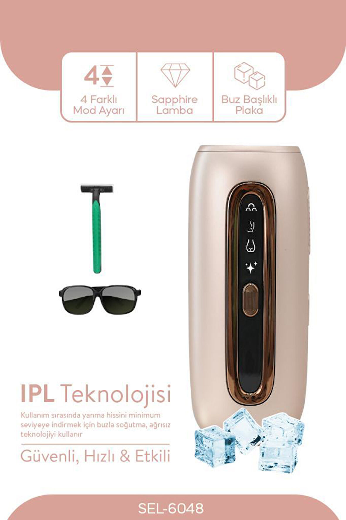 Sinbo Sel-6048 IPL Lazer Epilasyon Cihazı Acısız Kalıcı Epilasyon Purple