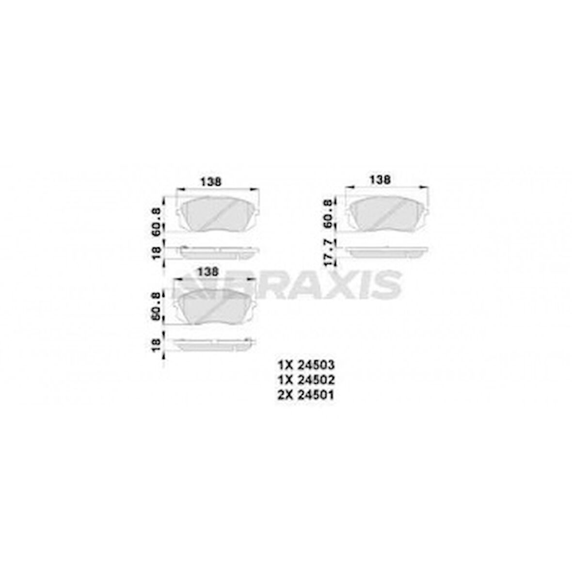 Hyundaı On Fren Balatası Hyundaı Tucson 2015> İx35 10> Sonata 2014> İ40 11> Kona 1.6t-Gdi 2016> Kia Soul 201 - Braxıs Ab0223
