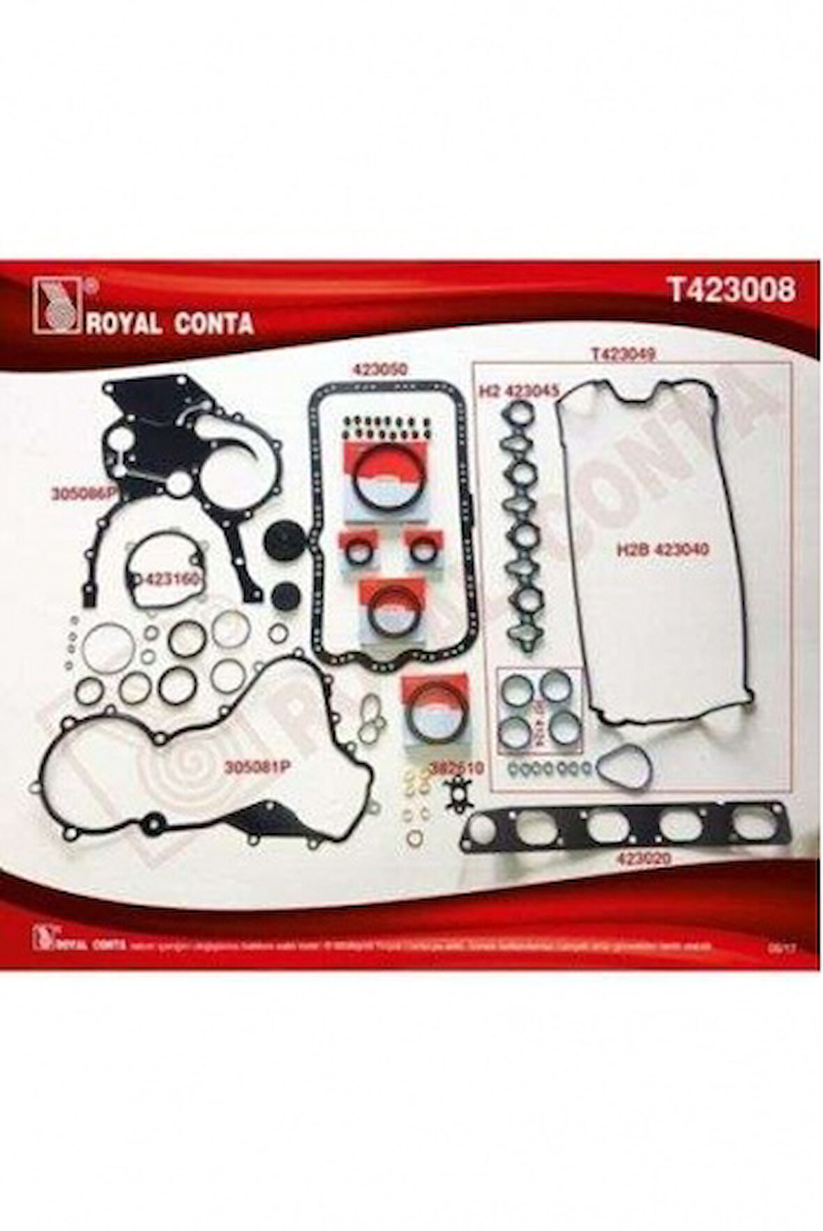 Renault Motor Takım Contası (yarım) Raınz Keceli Subap Lastıklı Master 2,2 / 2,5dci - Royal T423008