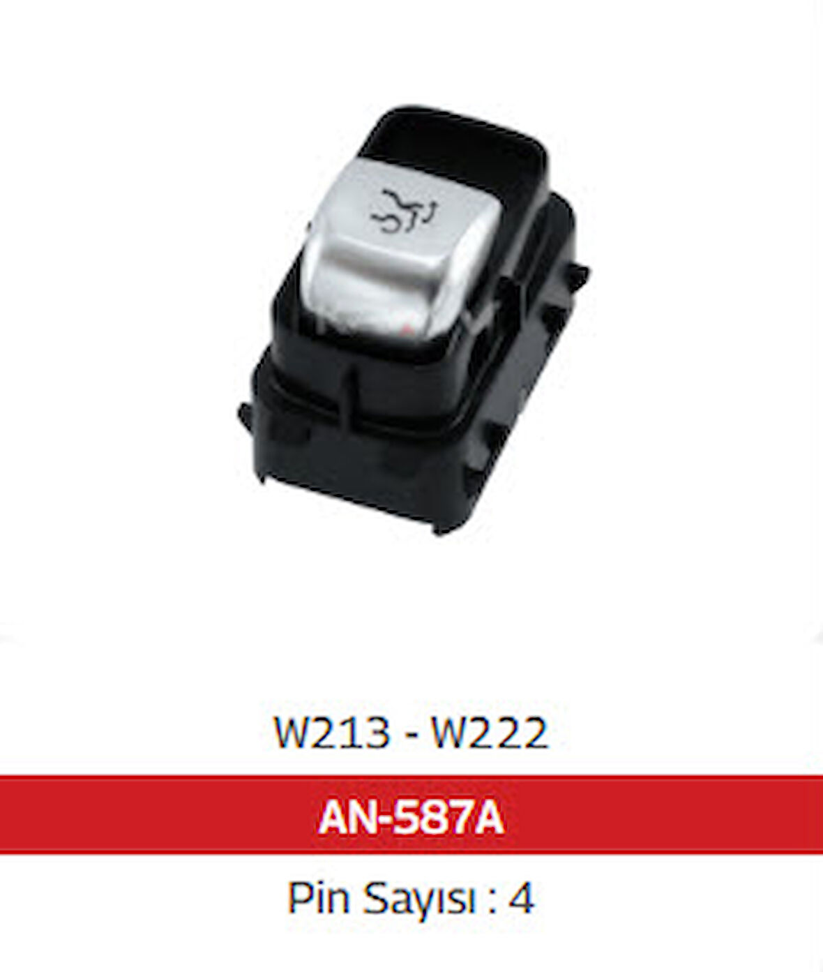 Unıversal Cam  Anahtarı>w213 - W222 - W238 Bagaj Açma - Siyah - 9051 - Mcar-An587a